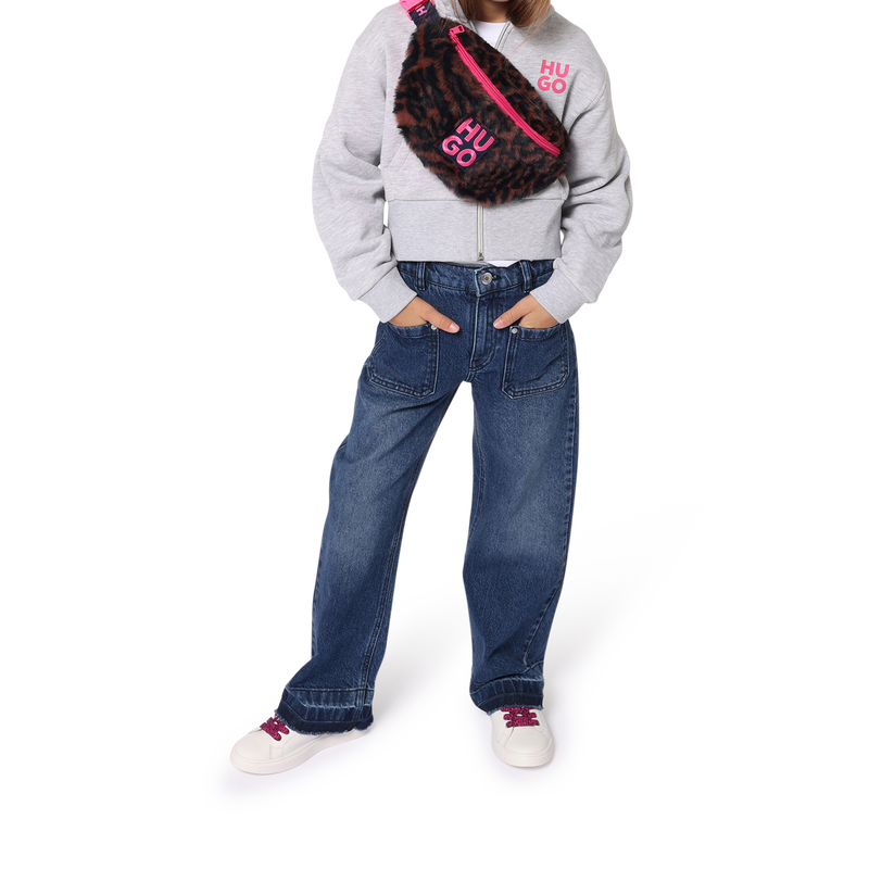 Sweat-shirt zipp&eacute; avec fleurs HUGO 
                        FILLE