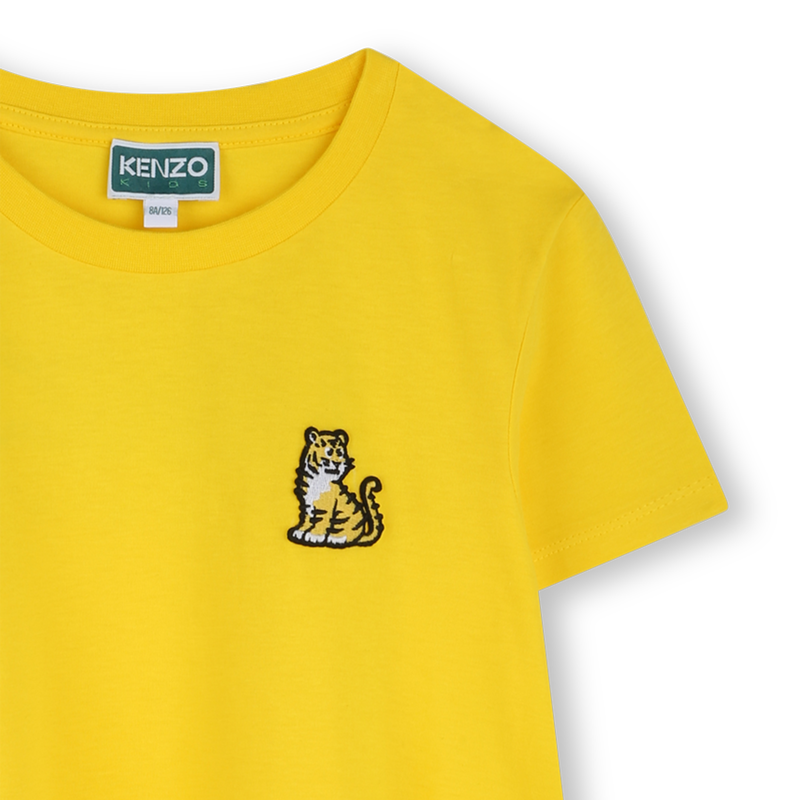 Wijd uitlopende jurk met badge KENZO KIDS 
                        GIRL