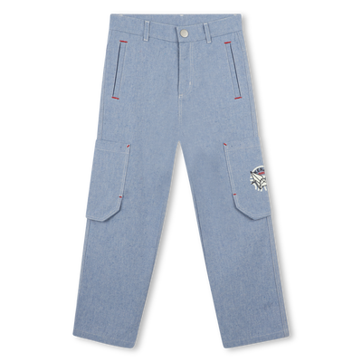 Pantalon en coton avec poches KENZO KIDS GARCON