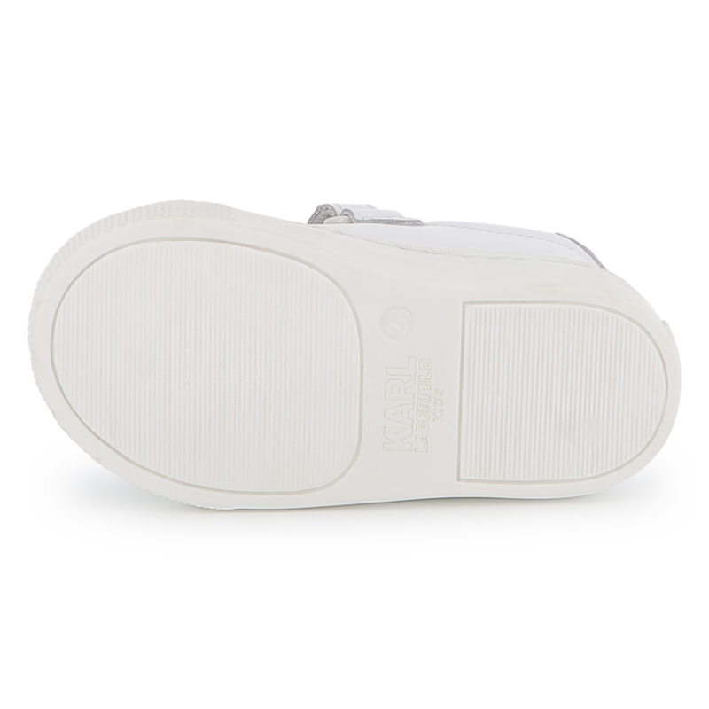 Baskets basses en cuir de vachette KARL LAGERFELD KIDS 
                        FILLE