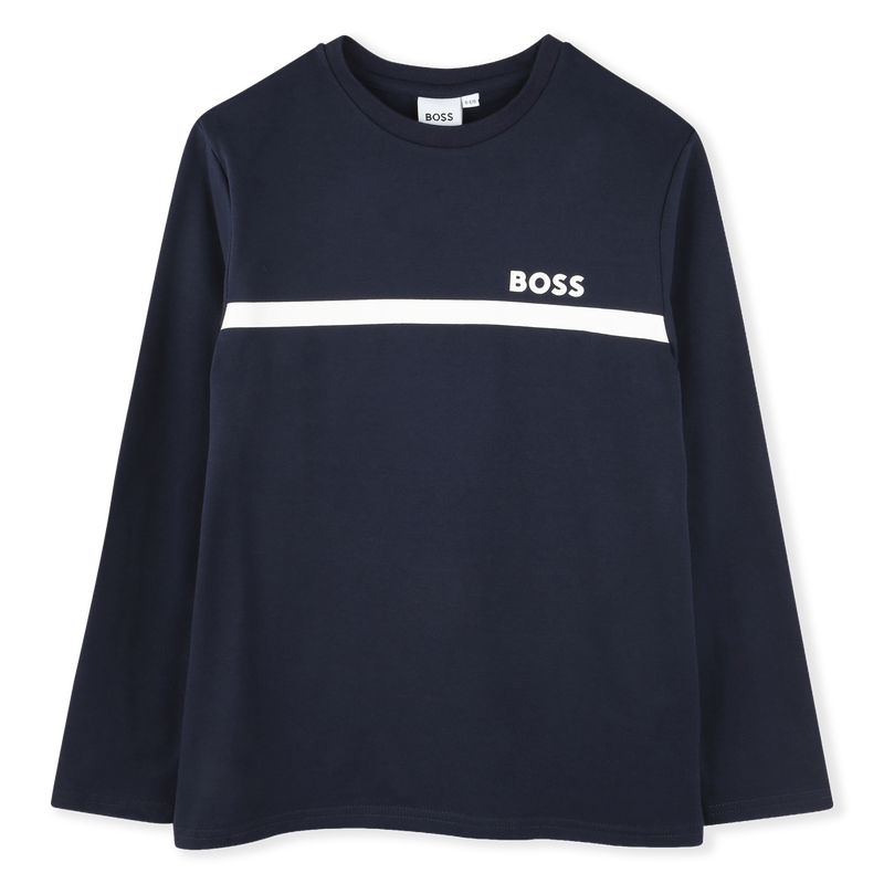 T-SHIRT MET LANGE MOUWEN BOSS 
                        BOY