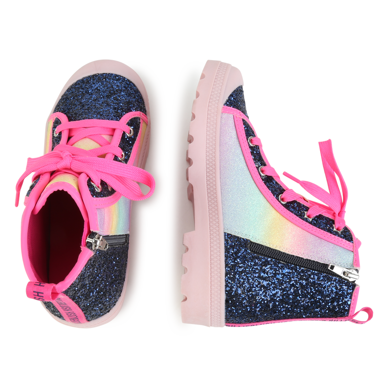 Multicolor sequin booties