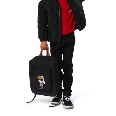 Baskets montantes en cuir de vachette KARL LAGERFELD KIDS GARCON