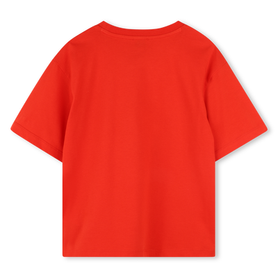 T-shirt en coton avec imprim&eacute; KENZO KIDS GARCON