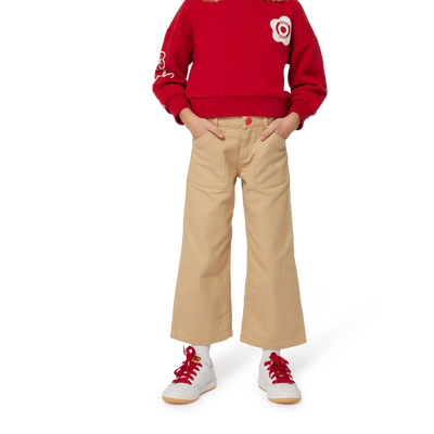 Uitlopende broek van katoen KENZO KIDS GIRL