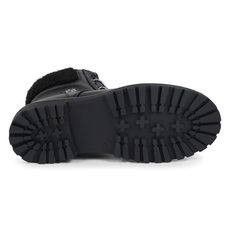 Bottines en cuir de vachette lacets et fermeture BOSS 
                        FILLE