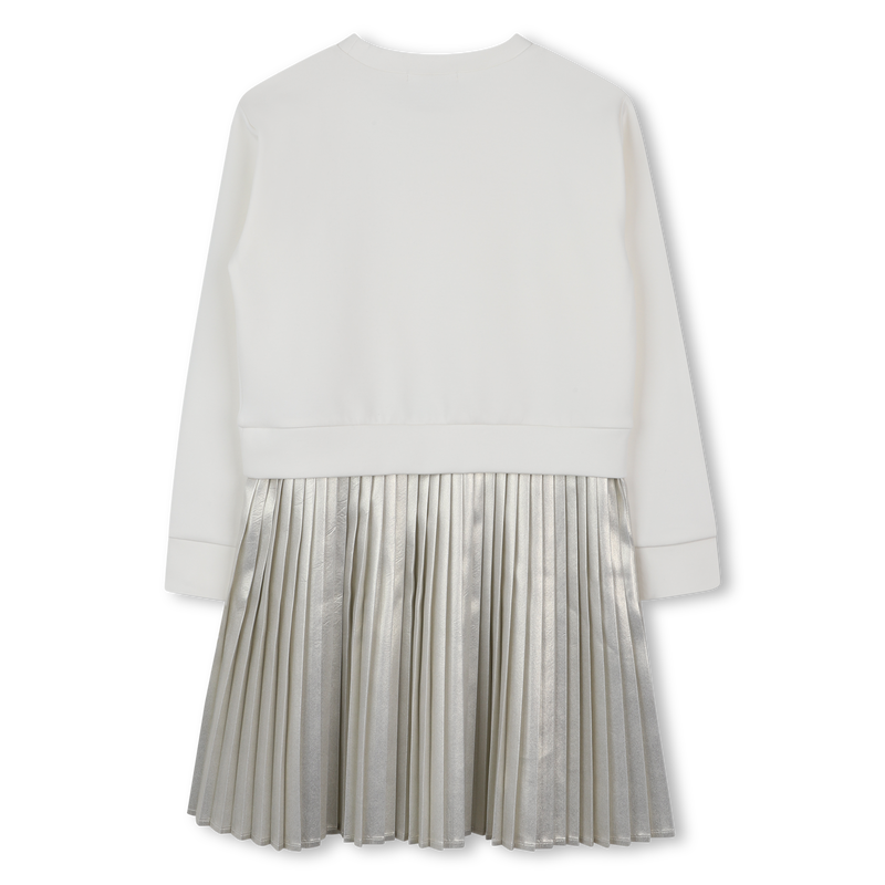 Bi-materiaal jurk met lange mouwen MICHAEL KORS 
                        GIRL