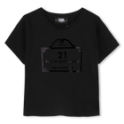 T-SHIRT KORTE MOUWEN, ZWART, hi-res