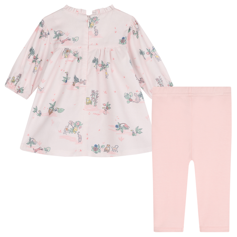 Katoenen jurk en legging KENZO KIDS 
                        GIRL