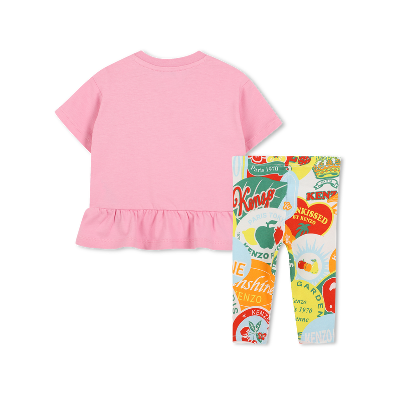 T-shirt et legging en coton KENZO KIDS 
                        FILLE