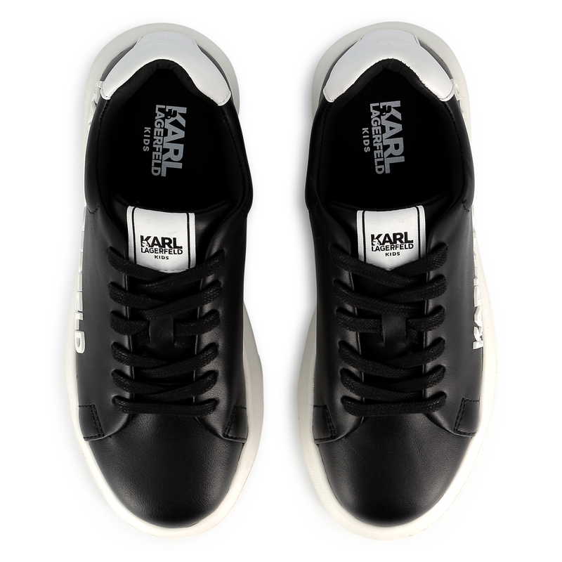 Leren sneakers met veters KARL LAGERFELD KIDS 
                        UNISEX