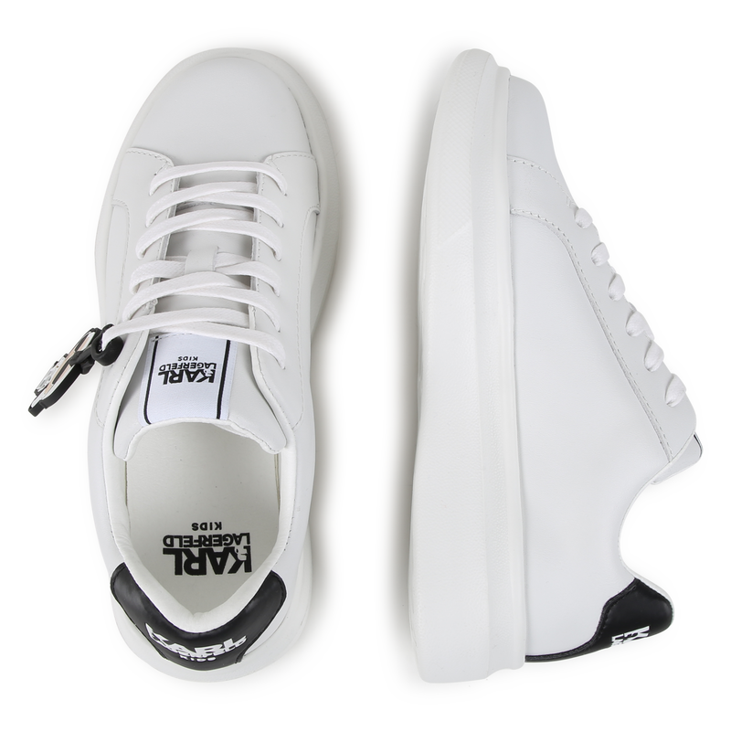 Leren sneakers met veters KARL LAGERFELD KIDS 
                        BOY