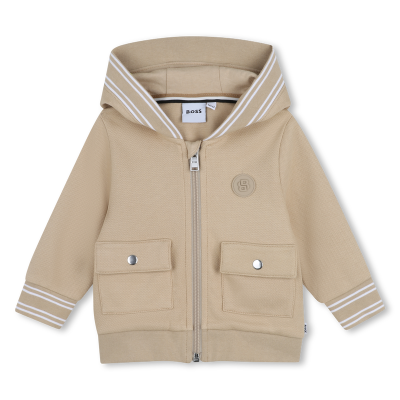 SWEAT ZIPP&Eacute; &Agrave; CAPUCHE BOSS 
                        GARCON