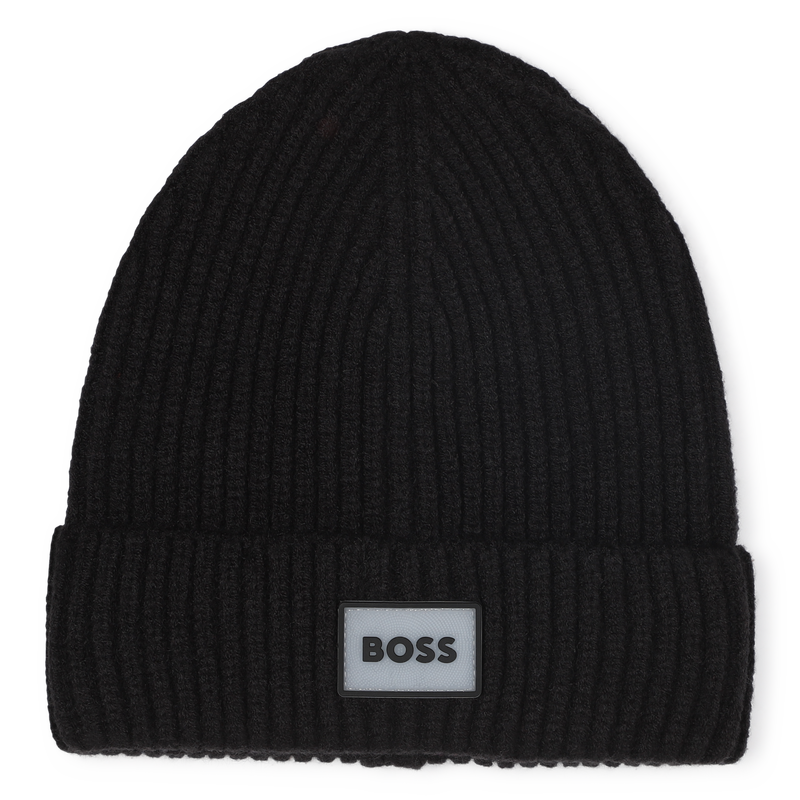 Bonnet tricot avec badge BOSS 
                        GARCON