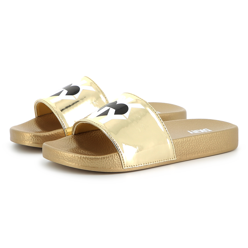 Claquettes m&eacute;tallis&eacute;es DKNY 
                        FILLE