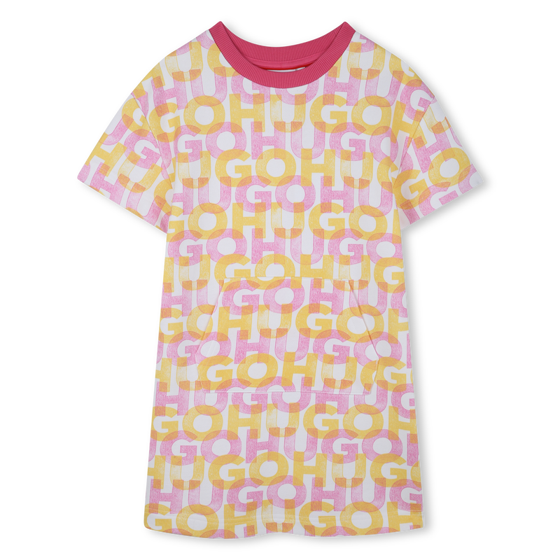 Fleece jurk met print HUGO 
                        GIRL