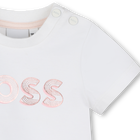 T-shirt met glanzende print BOSS 
                    GIRL