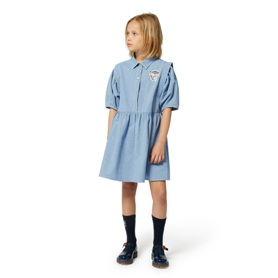 Robe chemise en coton KENZO KIDS FILLE