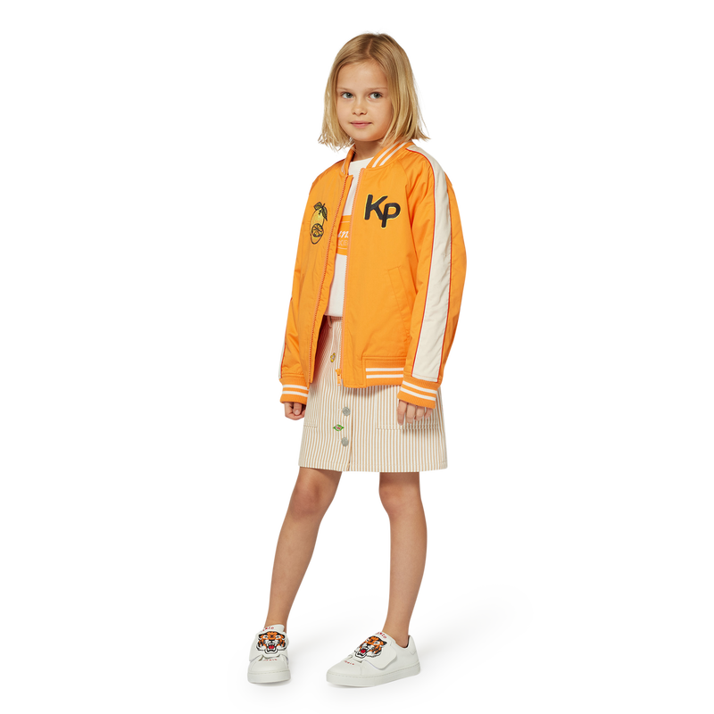 Jupe en coton avec badges KENZO KIDS 
                        FILLE