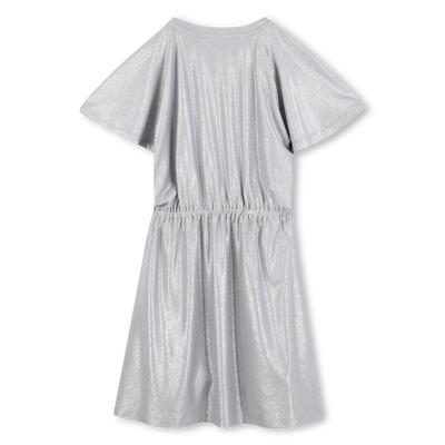 Robe en jersey paillet&eacute; argent&eacute; DKNY FILLE