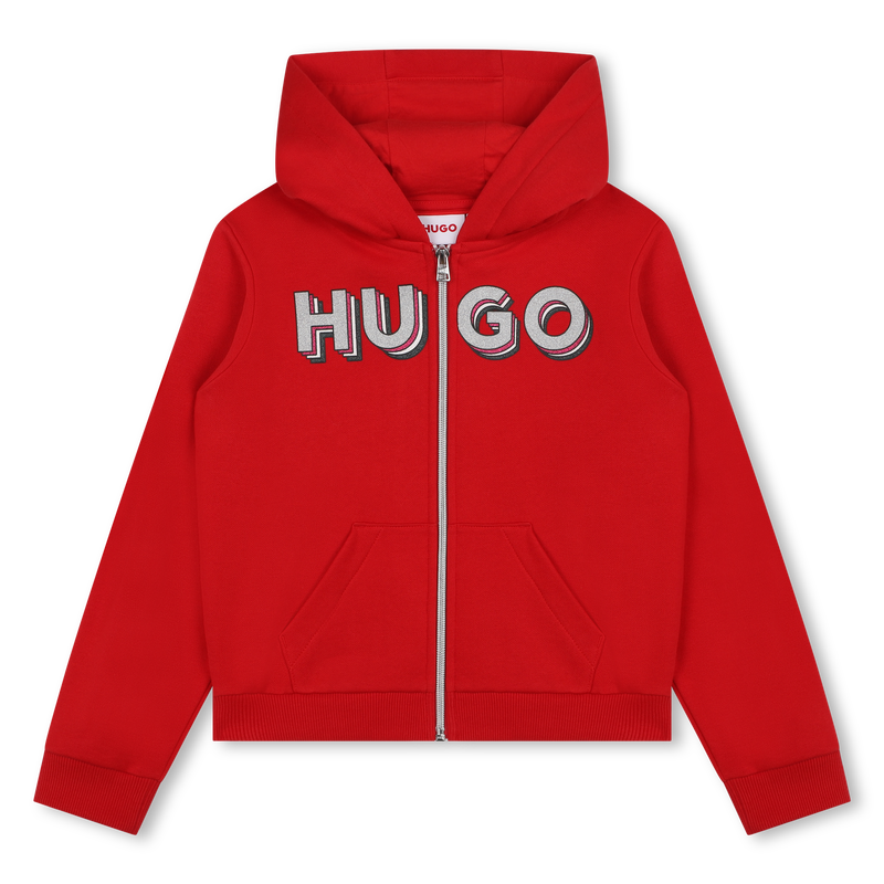Sweat-shirt zipp&eacute; &agrave; capuche Hugo 
                        FILLE