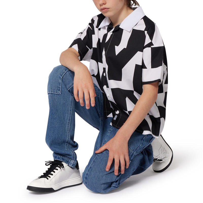 Katoenen overhemd korte mouwen DKNY 
                        UNISEX