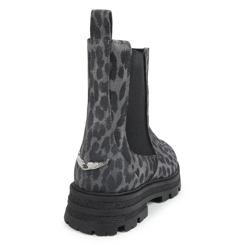 Bottines imprim&eacute;es en cuir ZADIG & VOLTAIRE 
                        FILLE