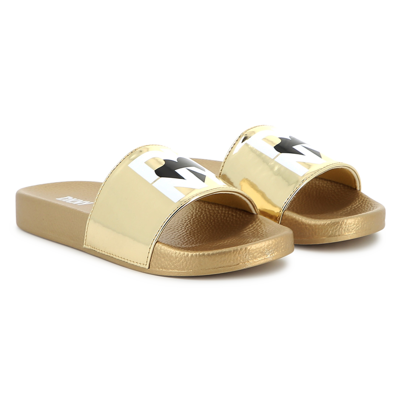 Claquettes m&eacute;tallis&eacute;es DKNY 
                        FILLE