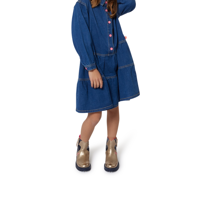 Robe en denim &agrave; col chemise BILLIEBLUSH 
                        FILLE