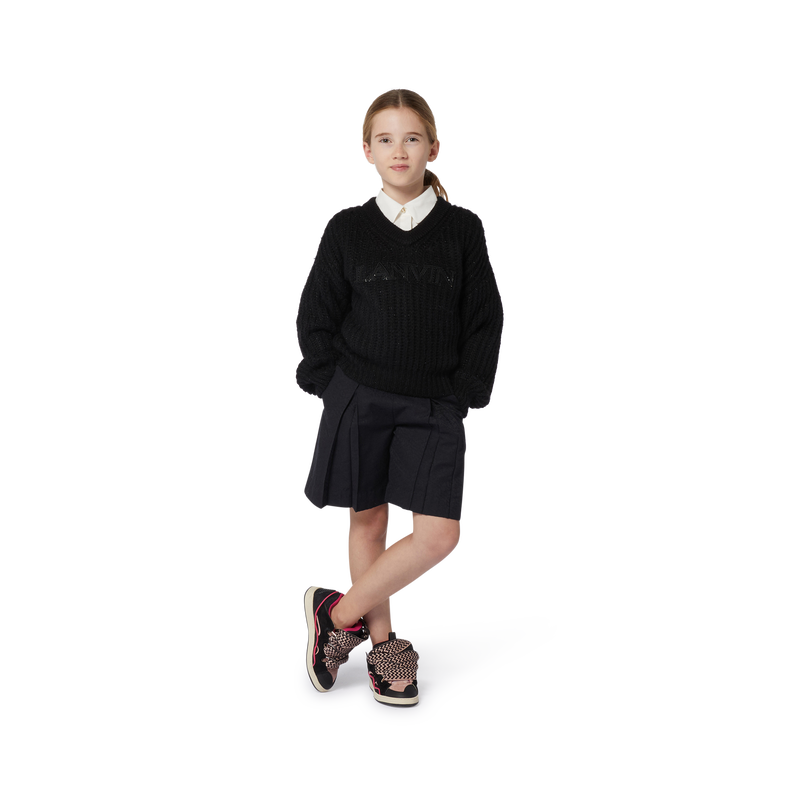 Trui met V-hals en borduurwerk LANVIN 
                        GIRL