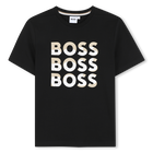 Katoenen T-shirt korte mouwen, ZWART, hi-res