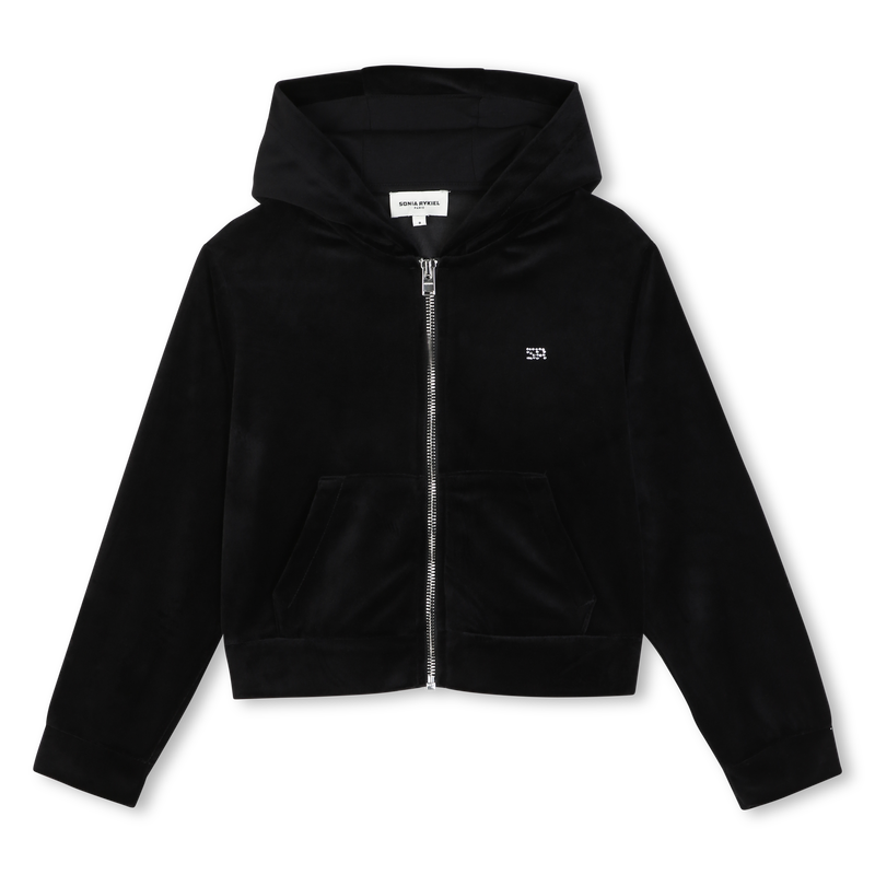 Fluwelen vest met capuchon SONIA RYKIEL 
                        GIRL