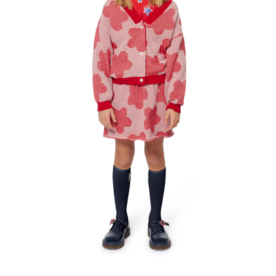 Cardigan boutonn&eacute; &agrave; fleurs KENZO KIDS FILLE
