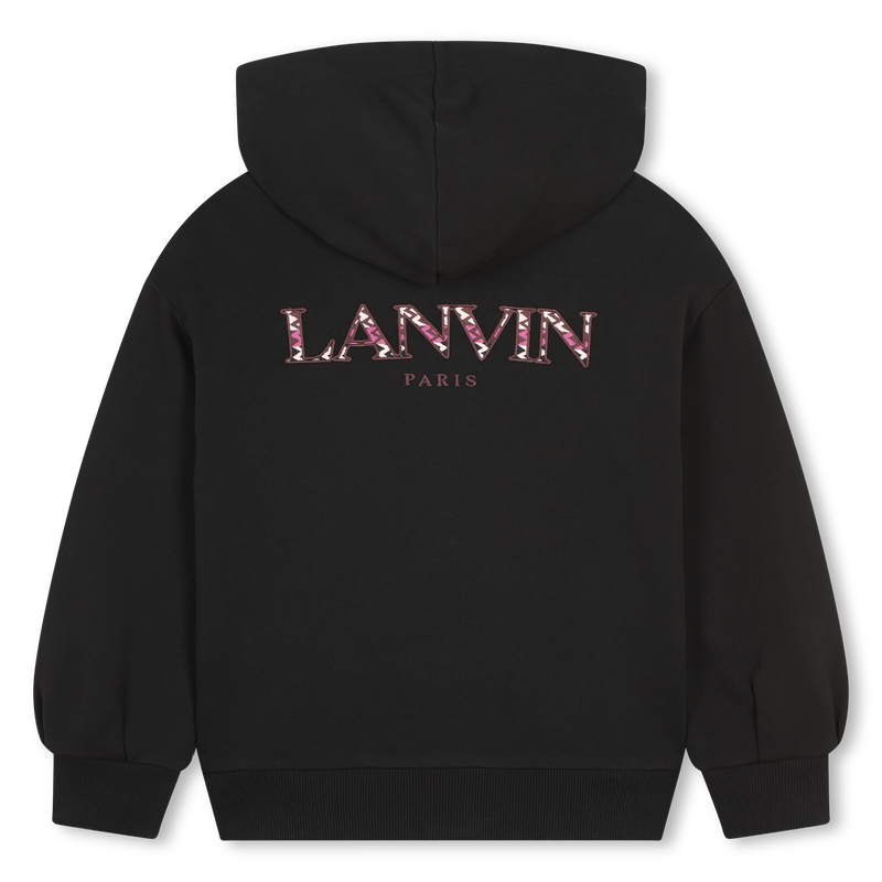 Sweat-shirt zipp&eacute; &agrave; broderie LANVIN 
                        FILLE