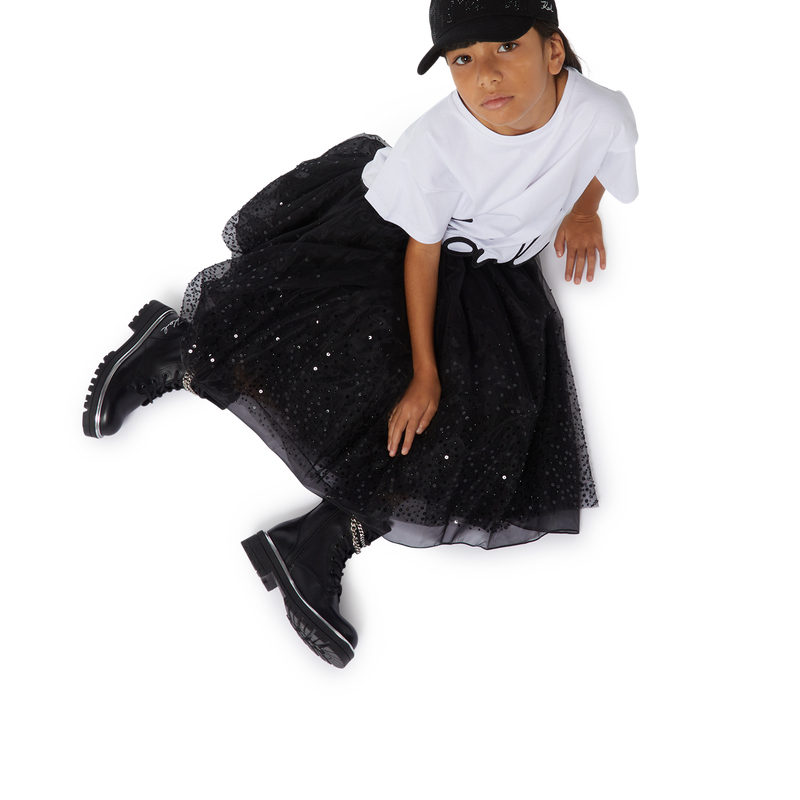 T-shirt avec sigle brod&eacute; en bas KARL LAGERFELD KIDS 
                        FILLE