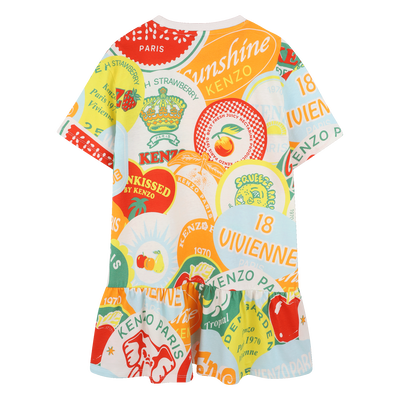 Robe imprim&eacute;e multicolore KENZO KIDS FILLE