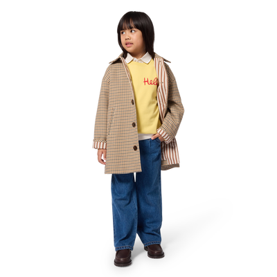 Manteau long &agrave; carreaux KIDS AROUND FILLE