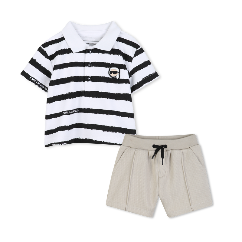 POLO EN KORTE BROEK SET KARL LAGERFELD KIDS 
                        BOY