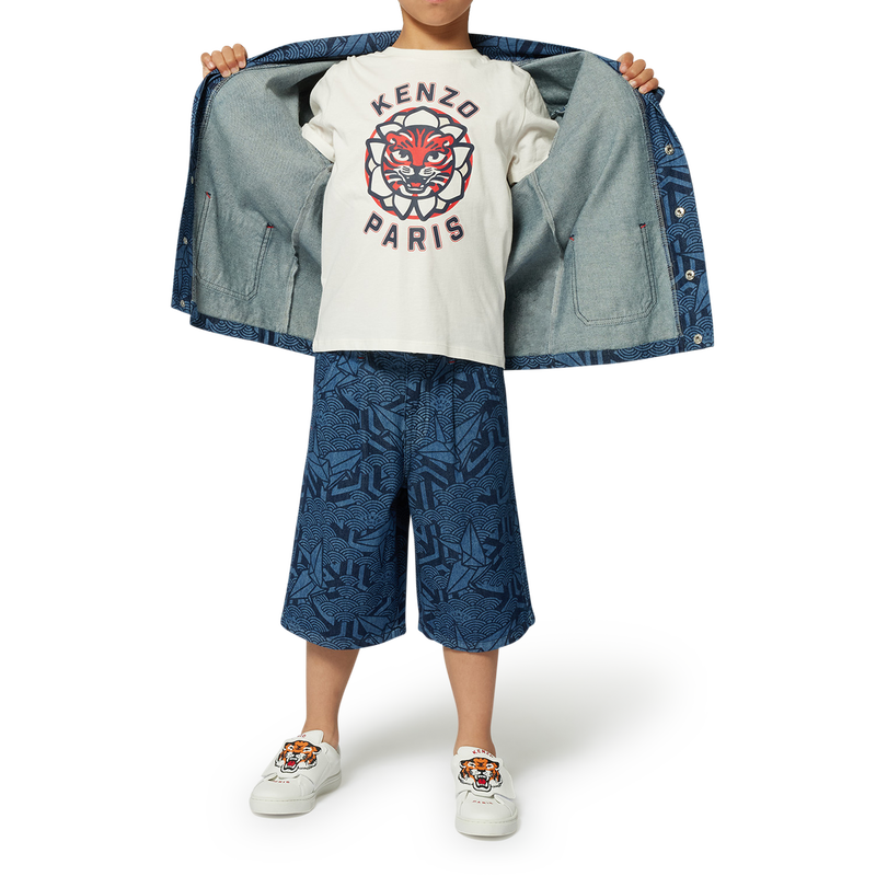 Bermuda en jean imprim&eacute; KENZO KIDS 
                        GARCON