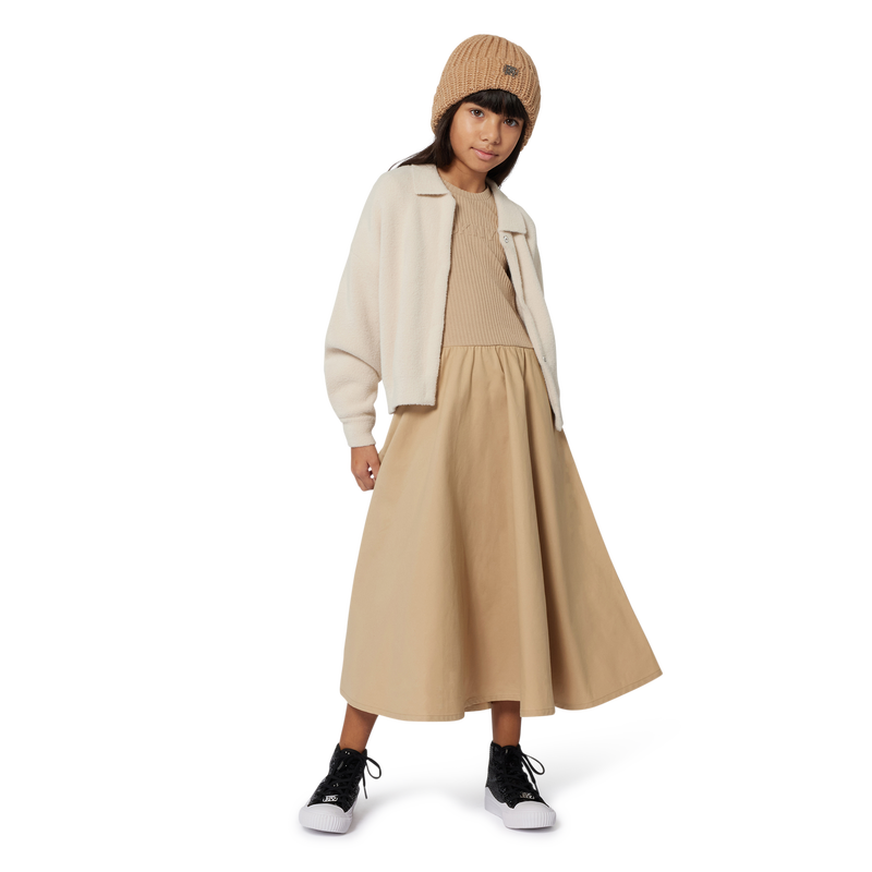 Bi-materiaal lange jurk DKNY 
                        GIRL