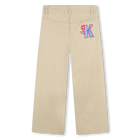Pantalon &eacute;vas&eacute; en coton KENZO KIDS 
                    FILLE