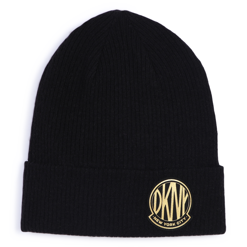 Bonnet en tricot avec revers DKNY 
                        FILLE