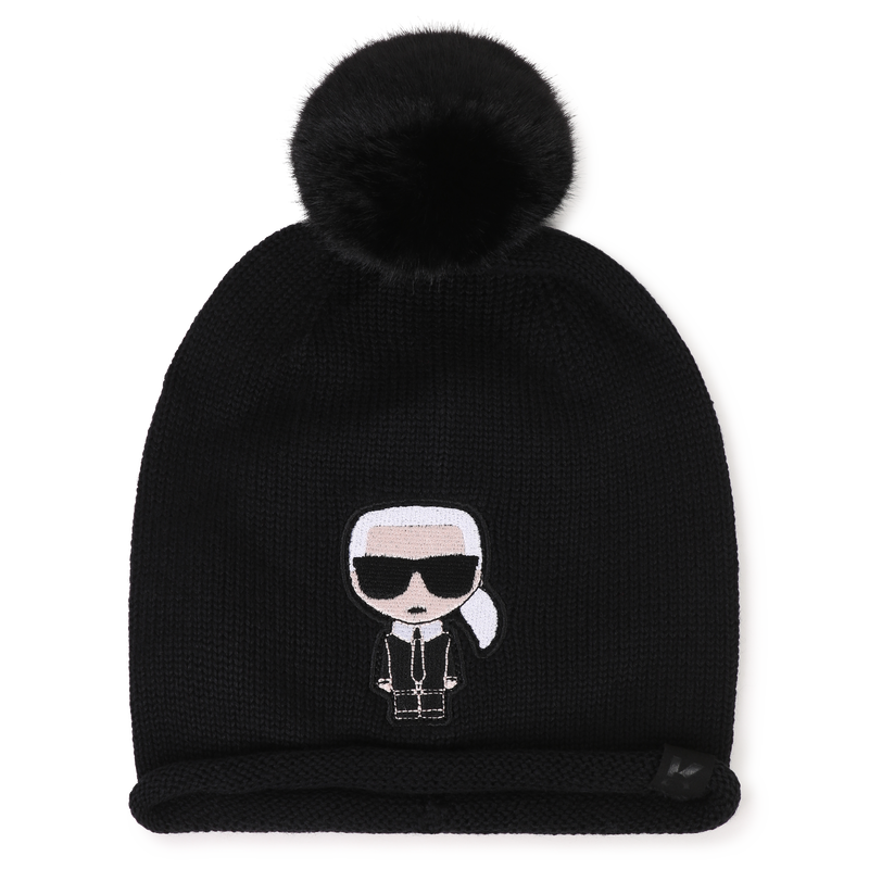 Bonnet &agrave; pompom KARL LAGERFELD KIDS 
                        FILLE