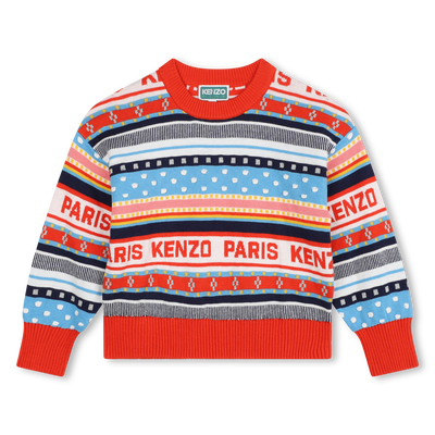 Pull en tricot jacquard KENZO KIDS FILLE