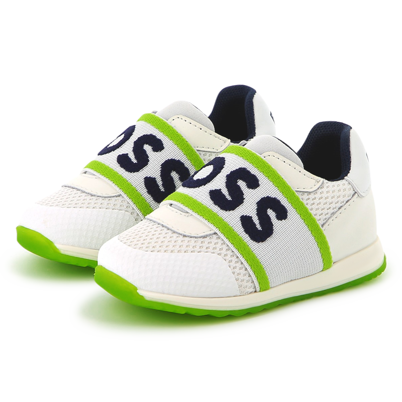 Sneakers met leer en visnet BOSS 
                        BOY