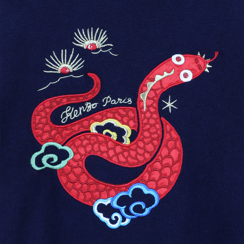 Pull en tricot avec broderies KENZO KIDS 
                        FILLE