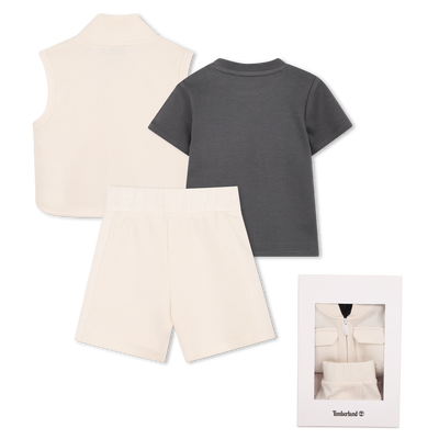 ENSEMBLE CARDIGAN, T-SHIRT ET SHORT TIMBERLAND GARCON