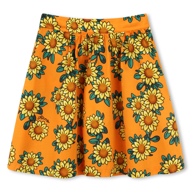Rok met print van satijnkatoen KENZO KIDS 
                        GIRL