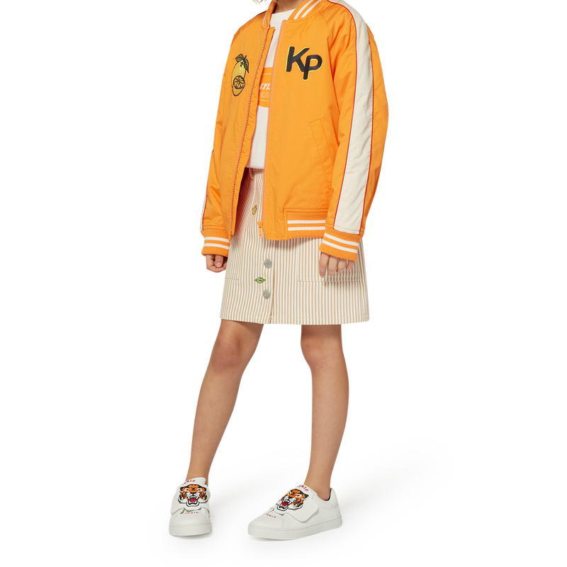 Jupe en coton avec badges KENZO KIDS 
                        FILLE
