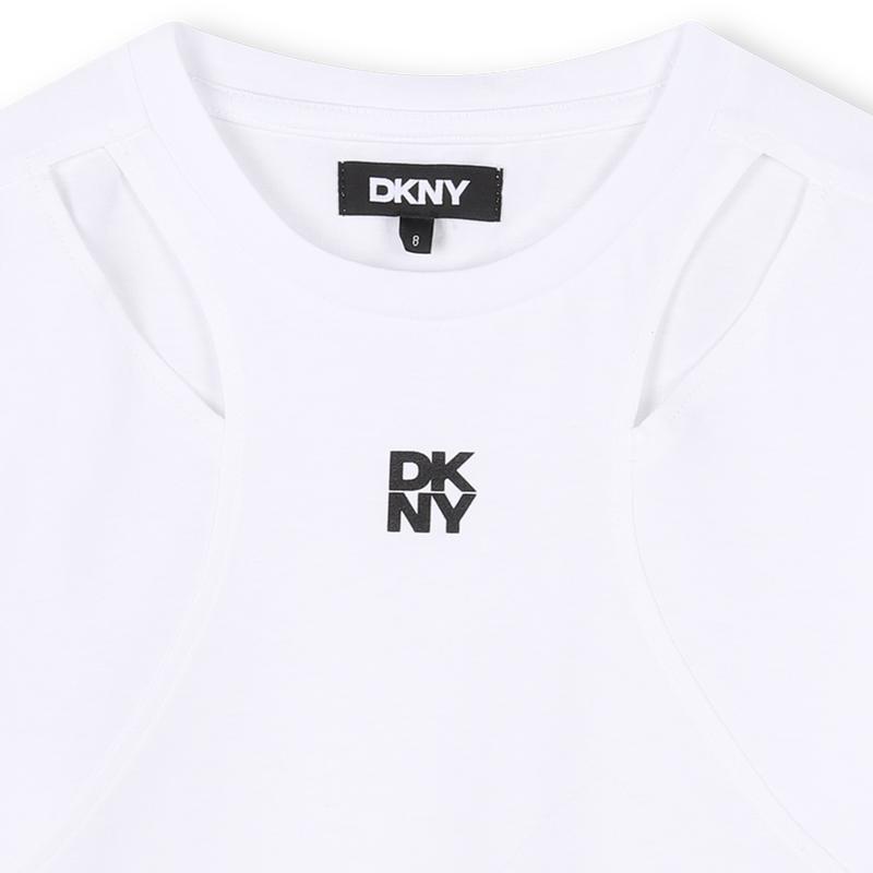 T-shirt ajour&eacute; manches courtes DKNY 
                        FILLE